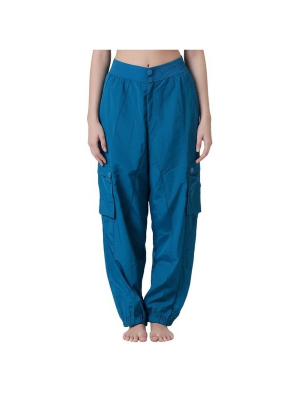 NWT Spiritual Gangster Womens Large Teal Blue Taylor Cargo Loungewear Pants